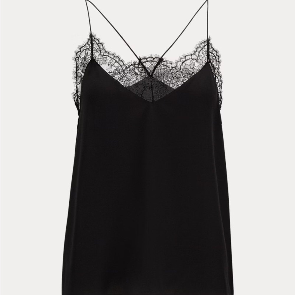 Ralph Lauren black lace trim camisole